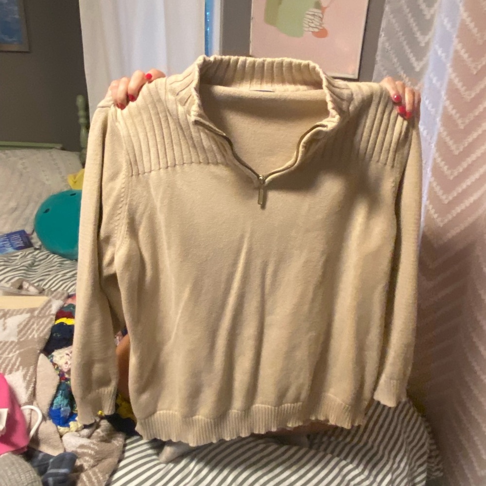 Karen Scott Cream Cowl Neck Sweater